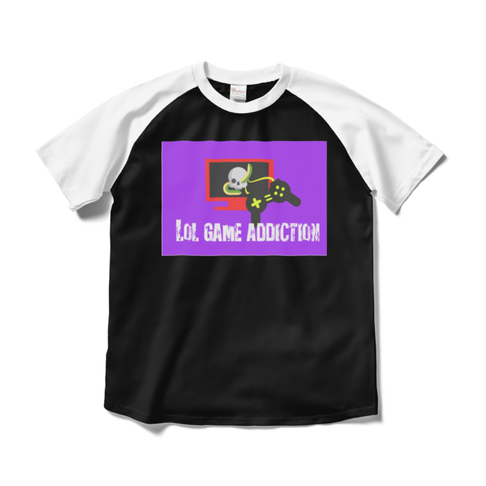 ラグランTシャツ - M - ブラック×ホワイト
