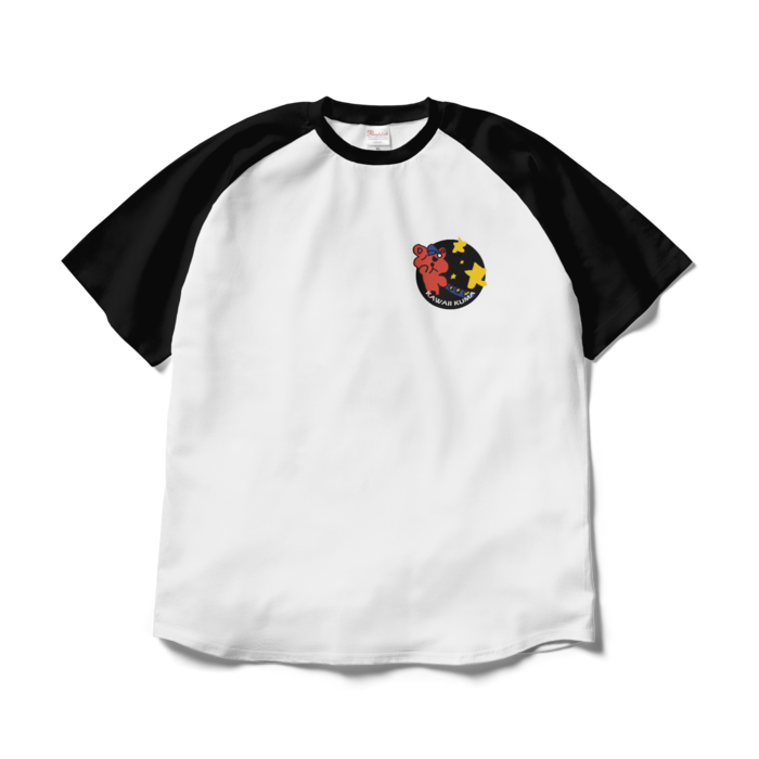 ラグランTシャツ - XL - ホワイト×ブラック
