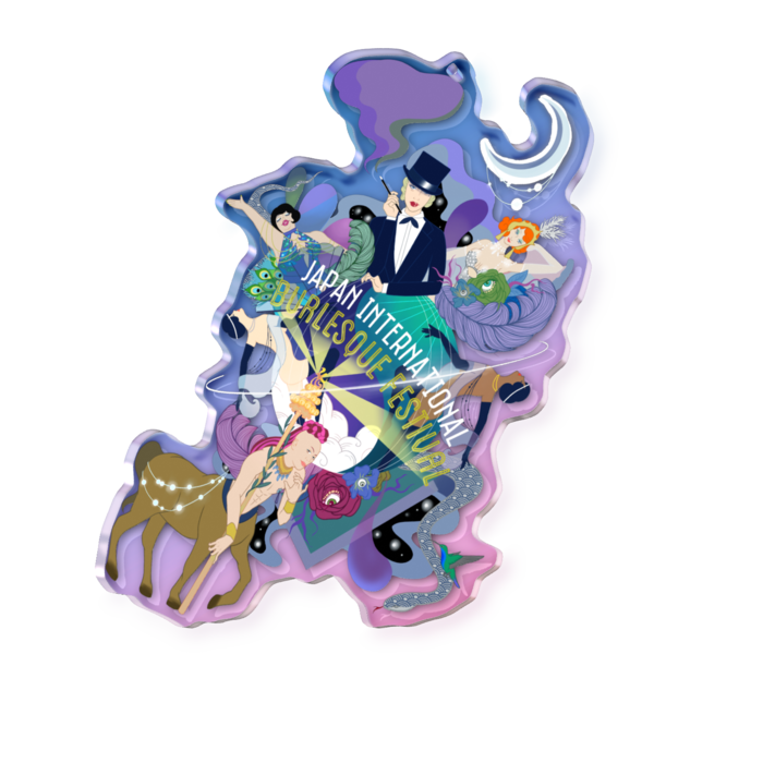 オーロラアクリルキーホルダー - 100 × 100mm