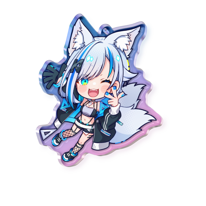 オーロラアクリルキーホルダー - 70 × 70mm