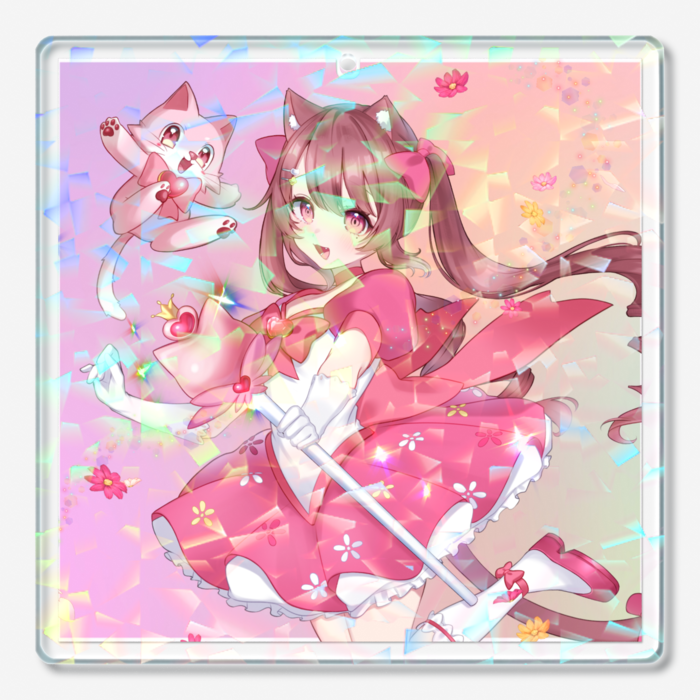 ホログラムアクリルキーホルダー - 70 × 70mm