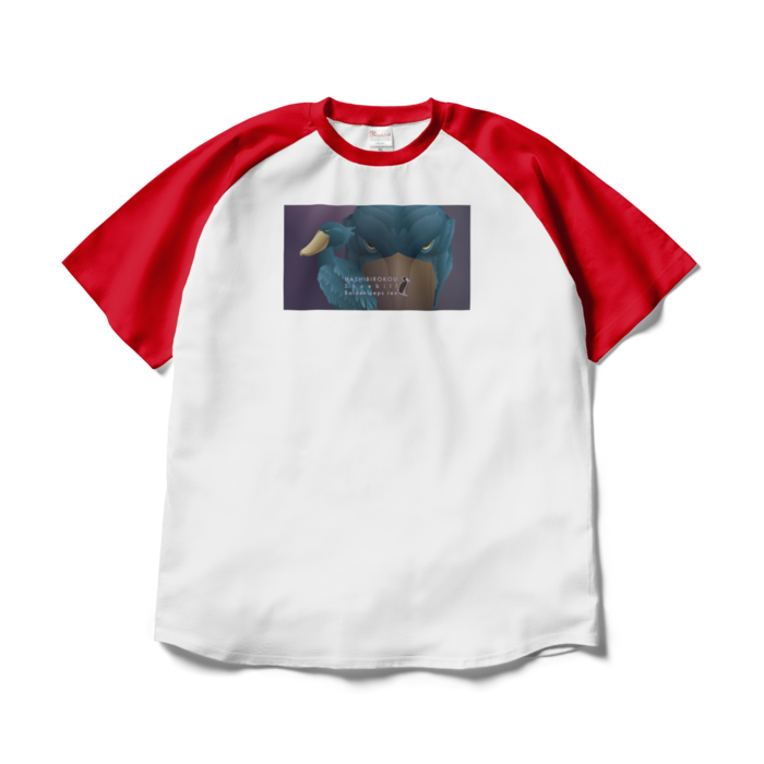 ラグランTシャツ - XL - ホワイト×レッド