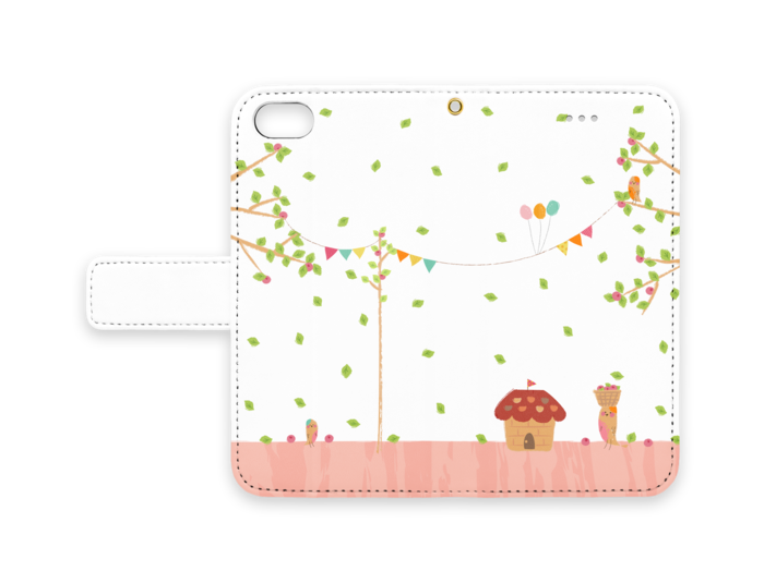 手帳型iPhone7ケース - ストラップ穴 あり