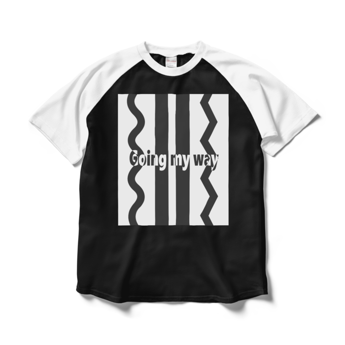 ラグランTシャツ - L - ブラック×ホワイト