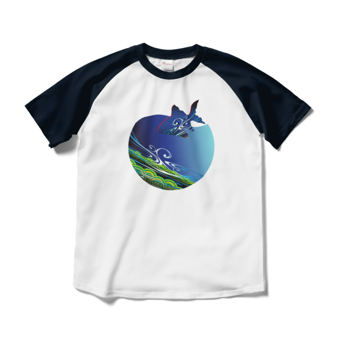 ラグランTシャツ - M - ホワイト×ネイビー