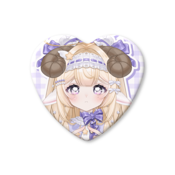 ハート缶バッジ - 57 × 52.5mm