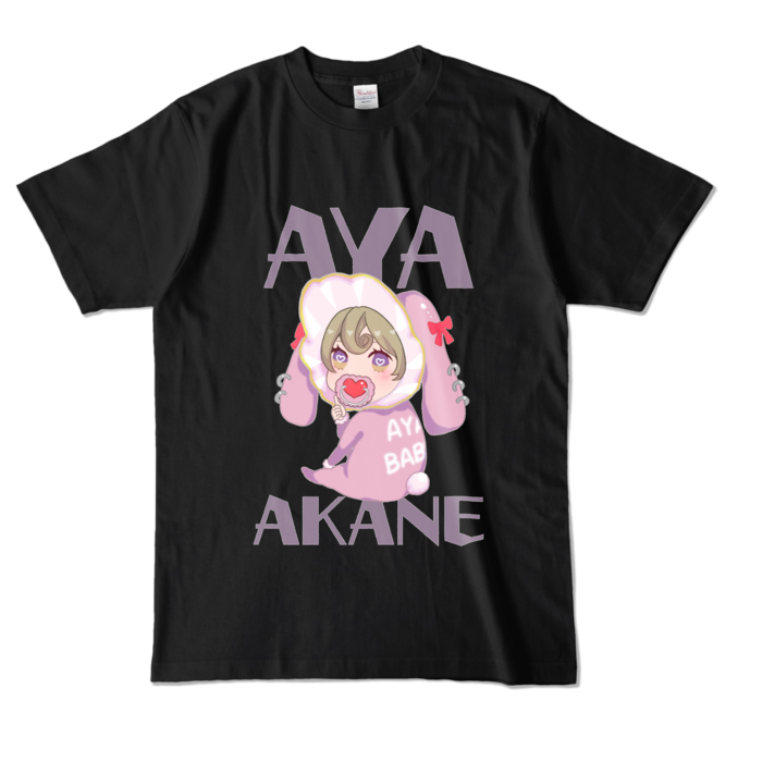 【あやばぶ🍼】ノーマルTシャツ(BLACK) - L - ブラック (濃色)