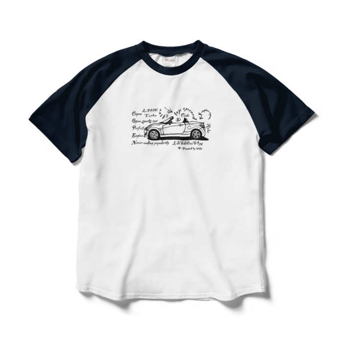  - L - ホワイト×肩ネイビー