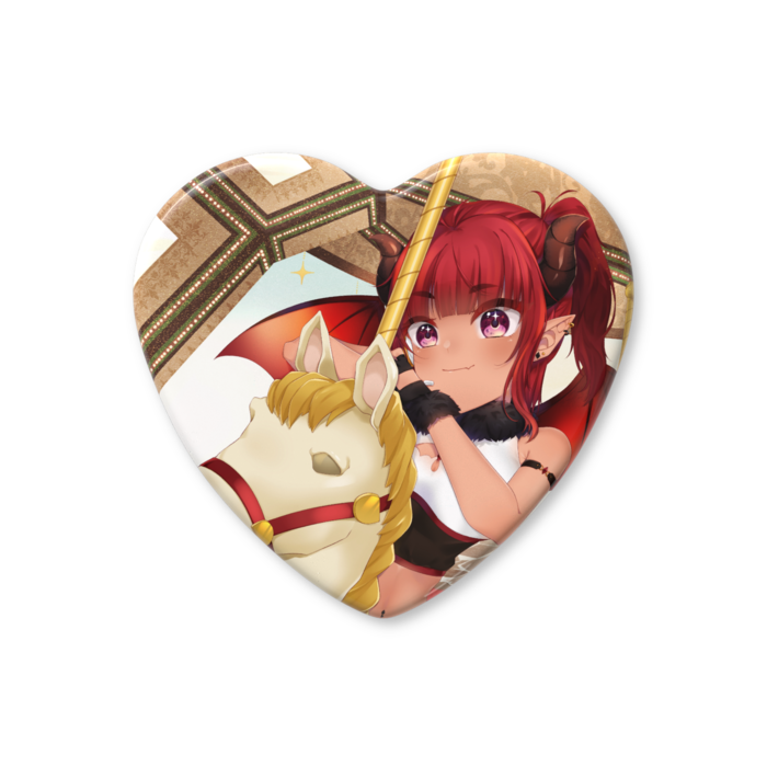 ハート缶バッジ - 57 × 52.5mm