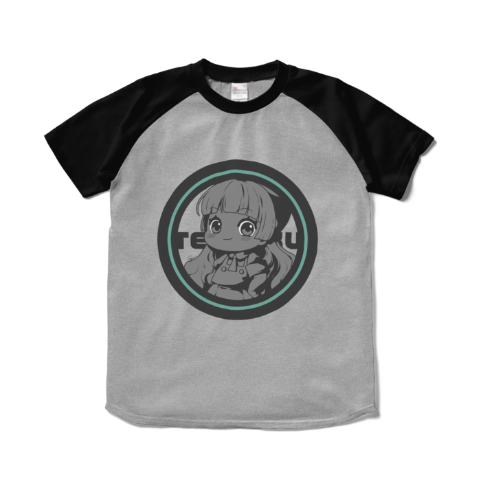 ラグランTシャツ - S - 杢グレー×ブラック