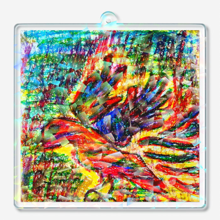 ホログラムアクリルキーホルダー - 70 × 70mm(1)