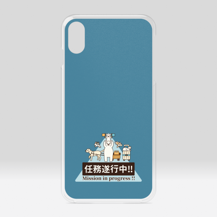 クリアiPhoneケース　くすみ青緑色　iPhone XSMax