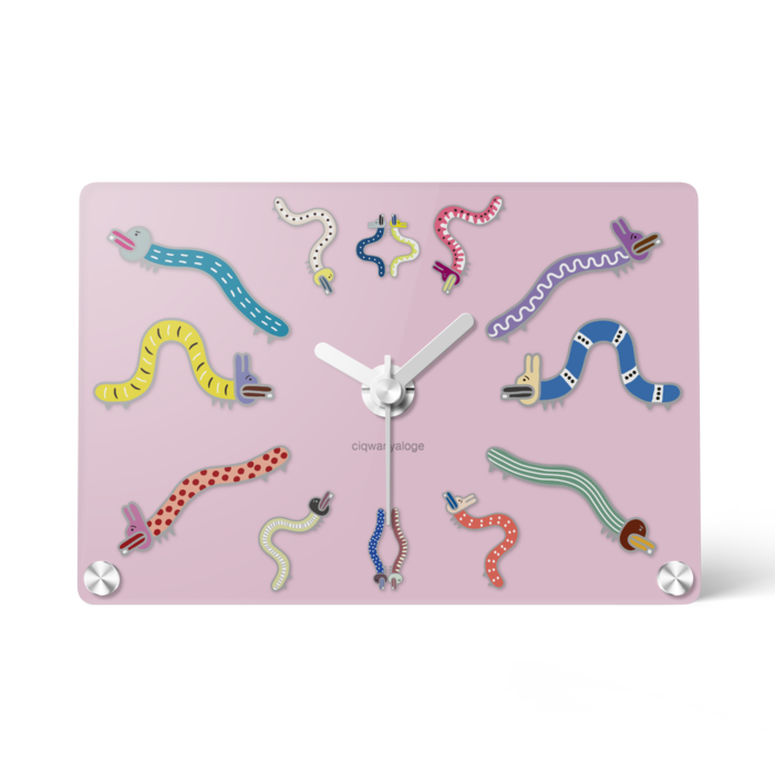 （薄ピンク）しょぼりん蟲時計　アクリル時計 - 148x100mm(1)