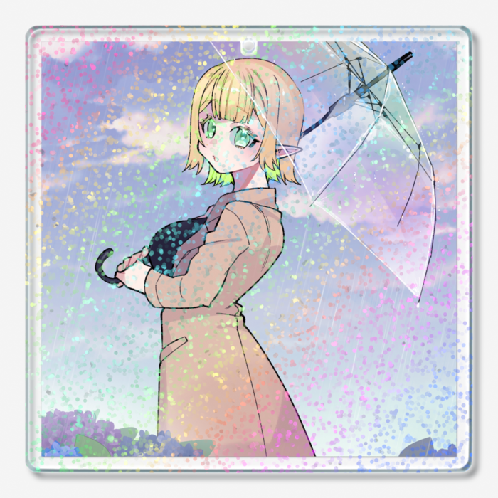 ホログラムアクリルキーホルダー - 70 × 70mm