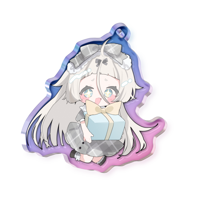 オーロラアクリルキーホルダー - 50 × 50mm