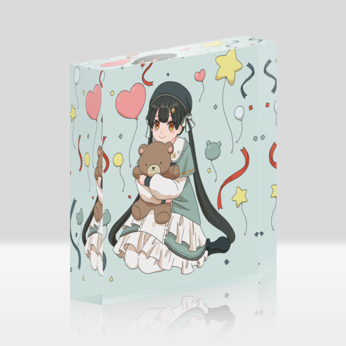 アクリルブロックホワイト - 100x100mm(1)