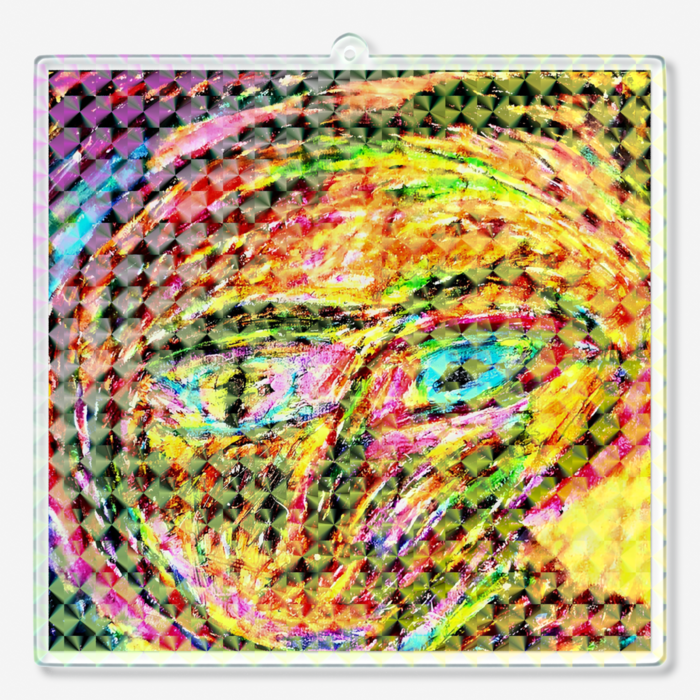 ホログラムアクリルキーホルダー - 100 × 100mm