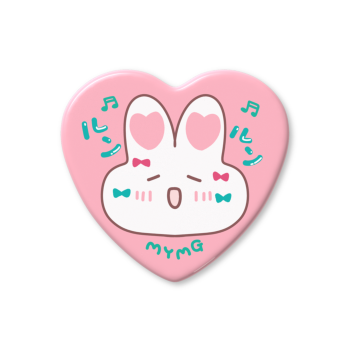 ハート缶バッジ - 57 × 52.5mm