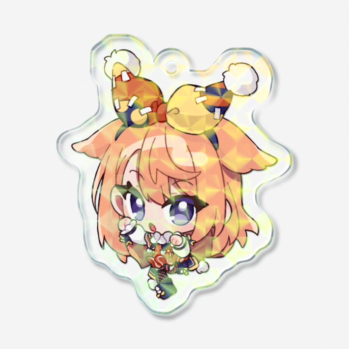 【ぴこんちゃん-B】ホログラムアクリルキーホルダー - 50 × 50mm