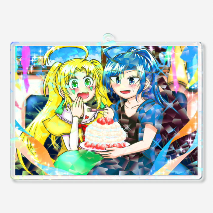 ホログラムアクリルキーホルダー - 100 × 100mm