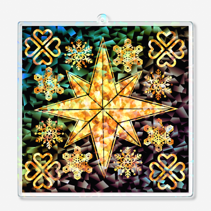 ホログラムアクリルキーホルダー - 100 × 100mm(トパーズ)