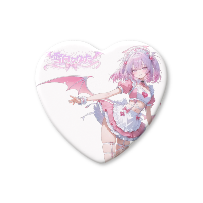 ハート缶バッジ - 57 × 52.5mm