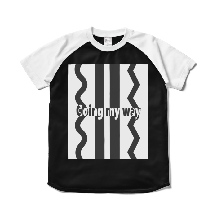 ラグランTシャツ - S - ブラック×ホワイト