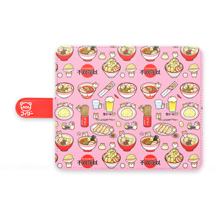 手帳型Androidケース - M - ストラップ穴 あり(ピンク)