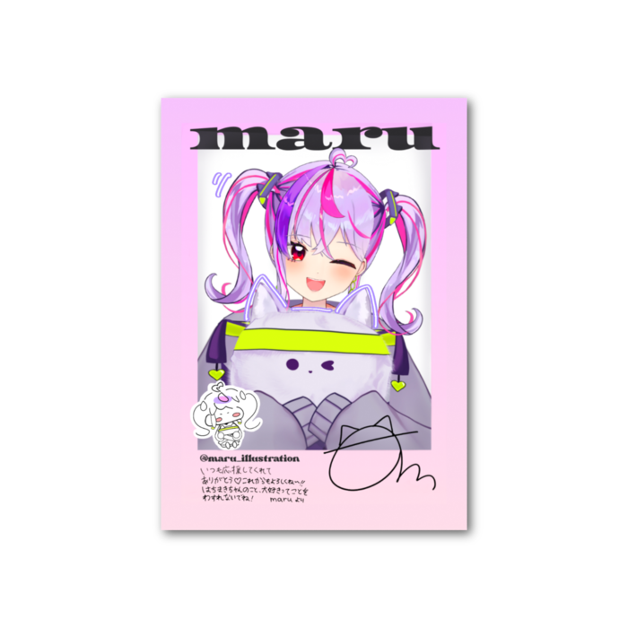 maru チェキ風カード【複製サイン＆メッセージ入り】 - まるず