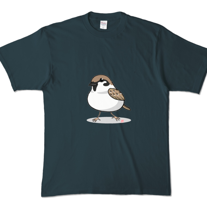 カラーTシャツ 文字なし- XL - デニム (濃色)