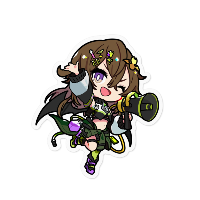 我輝ヘアピンverステッカー - 100 x 100 (mm)