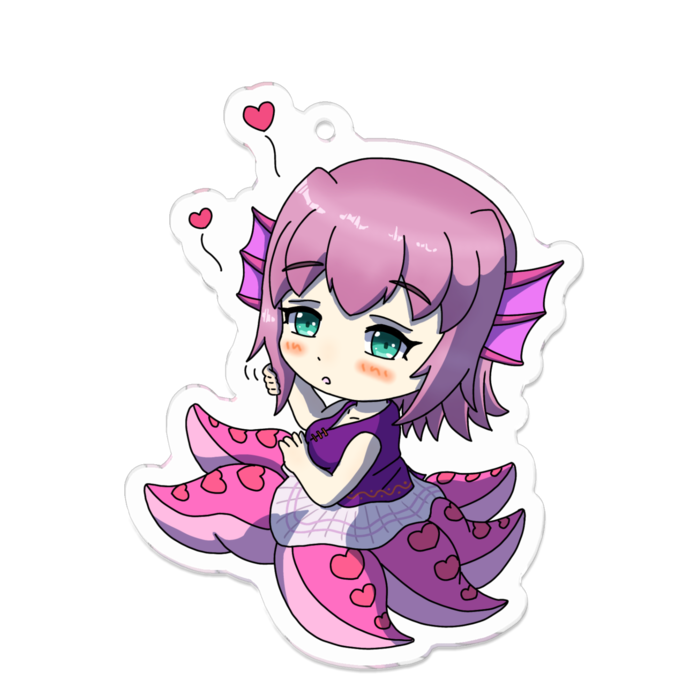 アクリルキーホルダー 線画縁取り- 70 x 70 (mm)