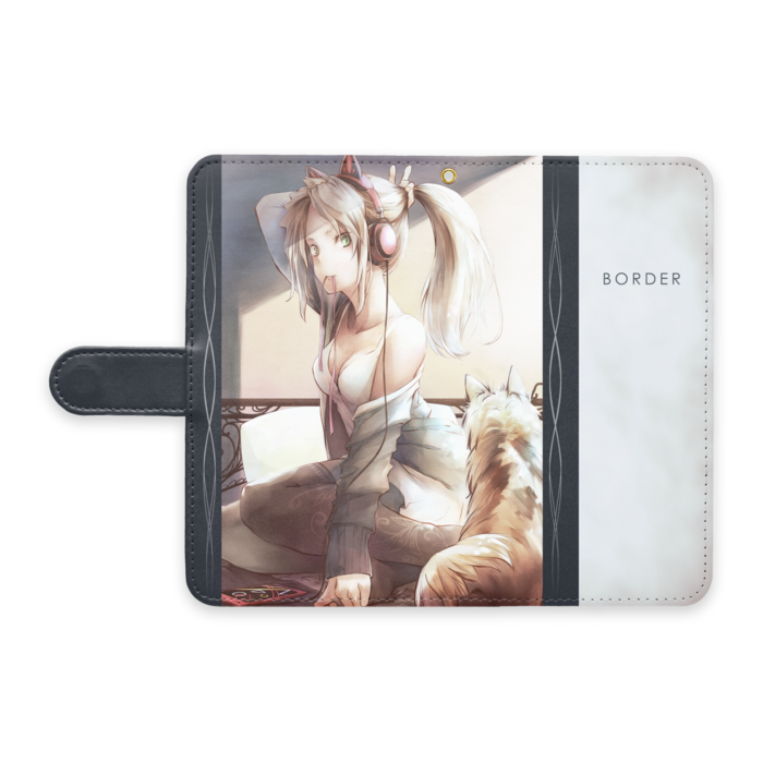 手帳型Androidケース - L - ストラップ穴 あり