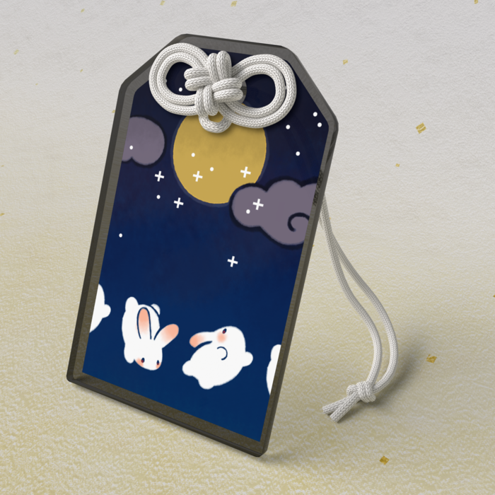 アクリルお守り - 50 × 80mm(ブラック)
