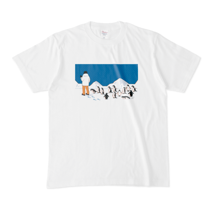 Tシャツ　青色（ブルー）×白色（ホワイト）　M