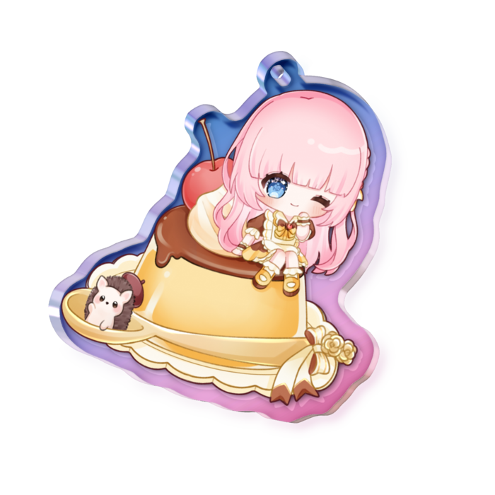 オーロラアクリルキーホルダー - 50 × 50mm