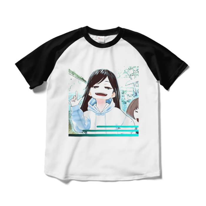 ラグランTシャツ - M - ホワイト×ブラック