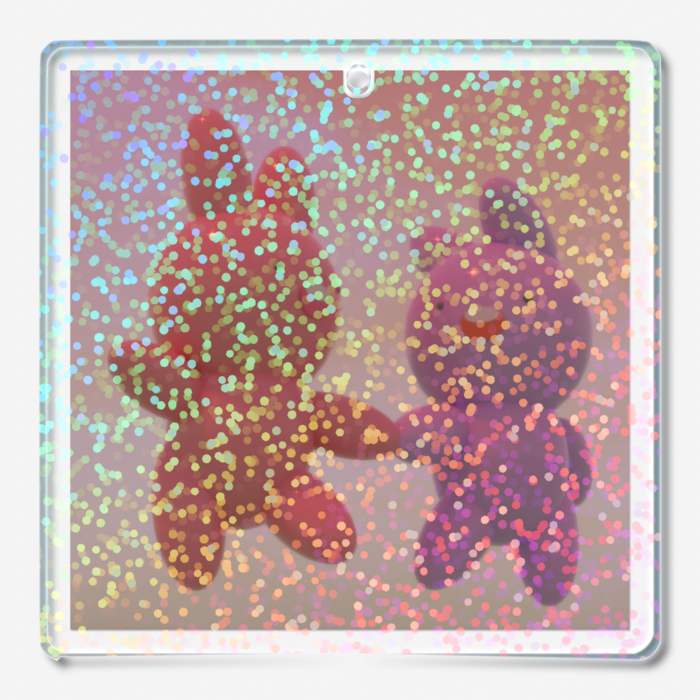ホログラムアクリルキーホルダー - 50 × 50mm