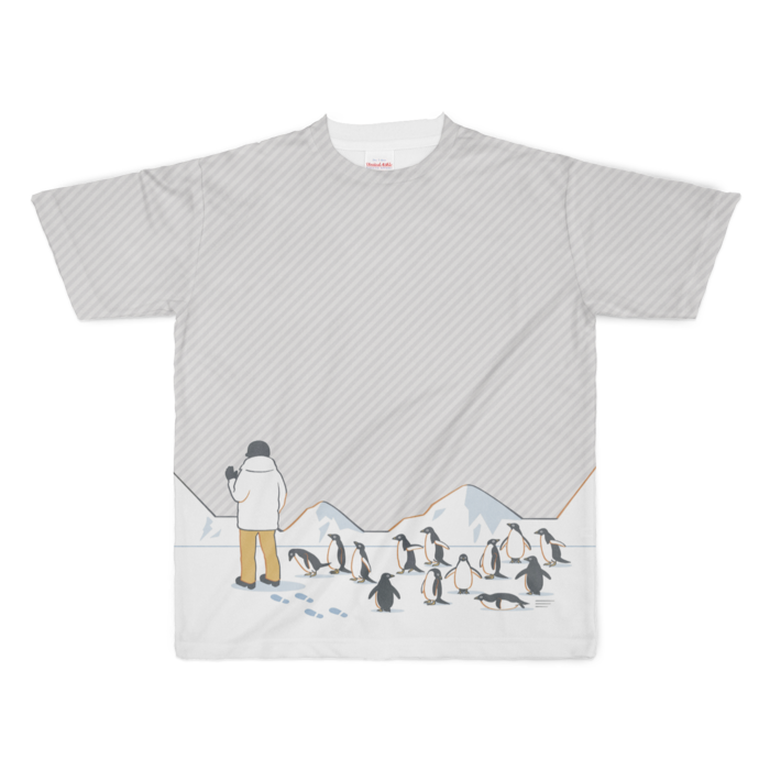 フルグラフィックTシャツ　灰色　XL