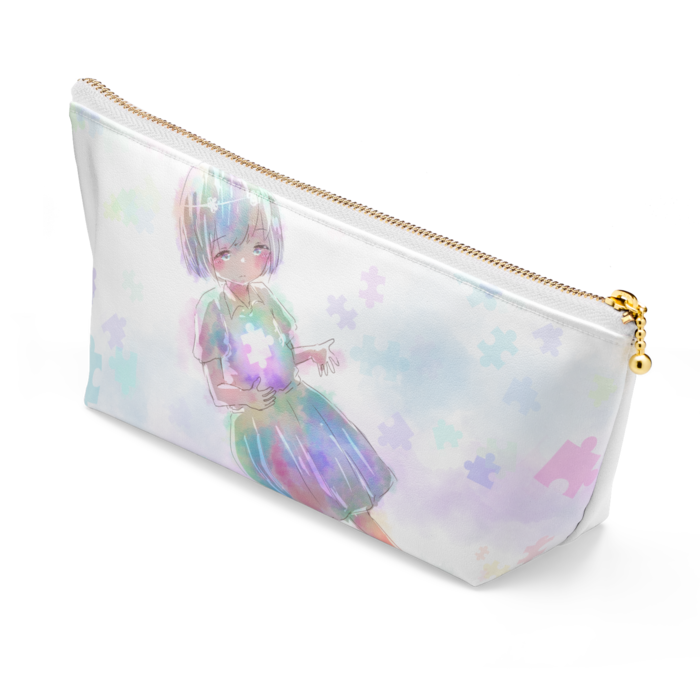 ポーチ - 長さ21.5cm / 高さ10cm - ホワイト