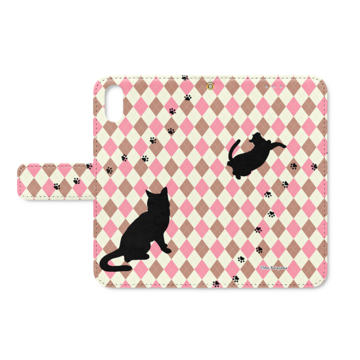 手帳型iPhoneケース - iPhone XS / X - ストラップ穴 あり