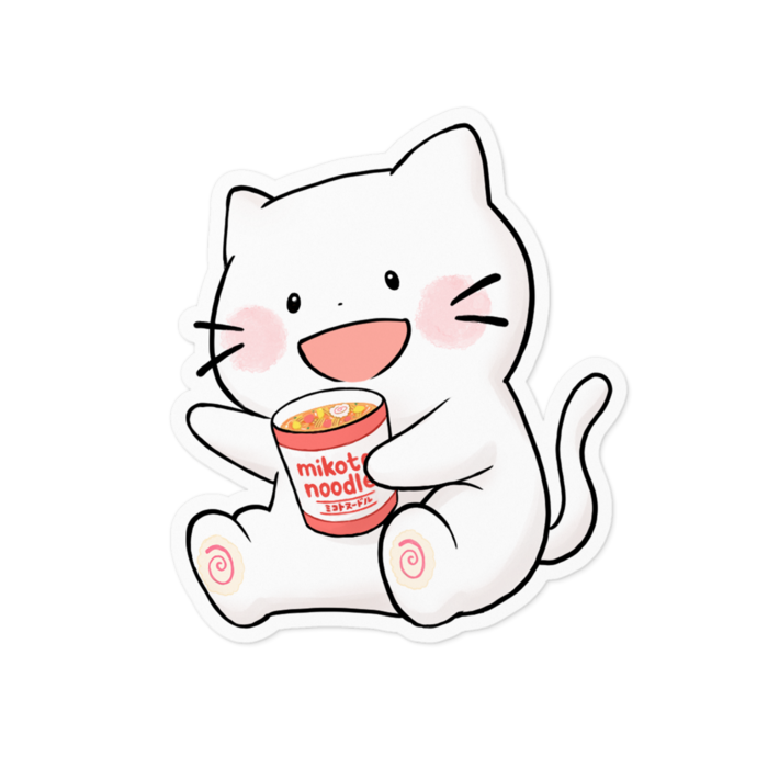 みこねこステッカー- 台紙サイズ100x100㎜