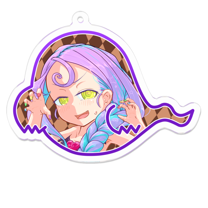 帽子無しアクリルキーホルダー - 70 x 70 (mm)