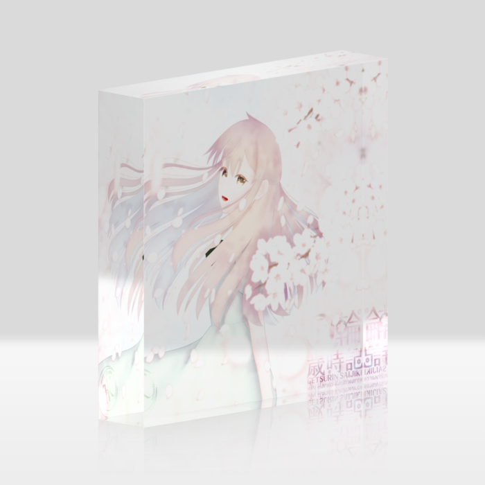 桜と一花 - 100x100mm(クリア)