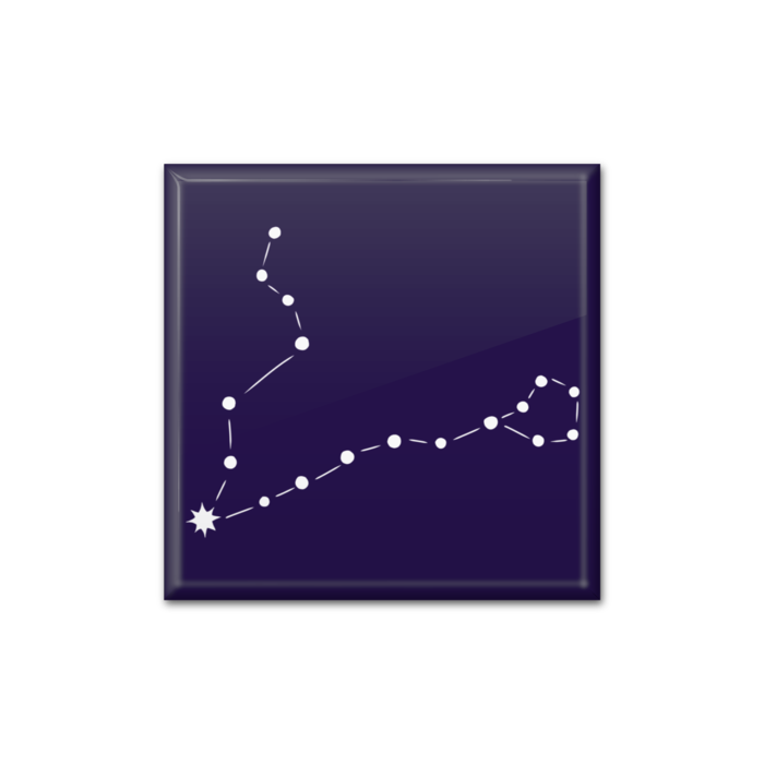 魚座缶バッジ - 四角形40mm