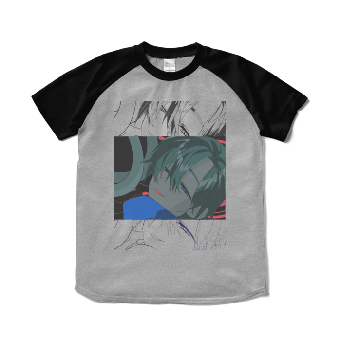 ラグランTシャツ - S - 杢グレー×ブラック