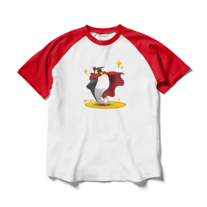 ラグランTシャツ - L - ホワイト×レッド
