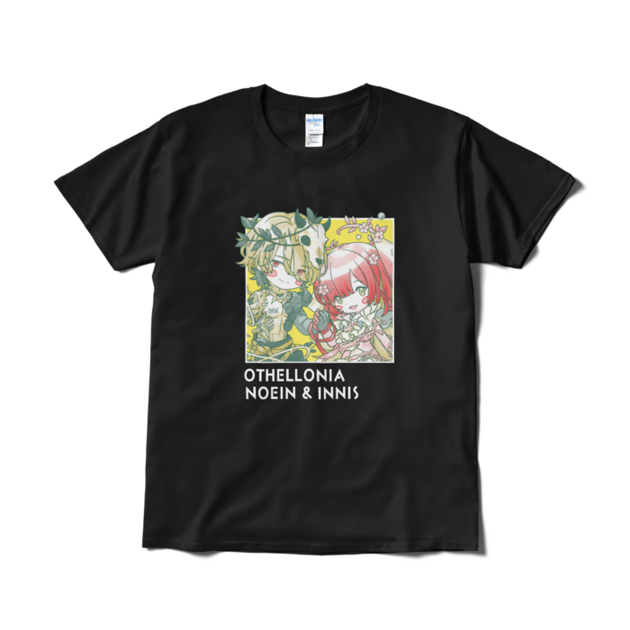 ちびキャラ「恋人ノエイン＆イニス」デザインTシャツ（L/ブラック）