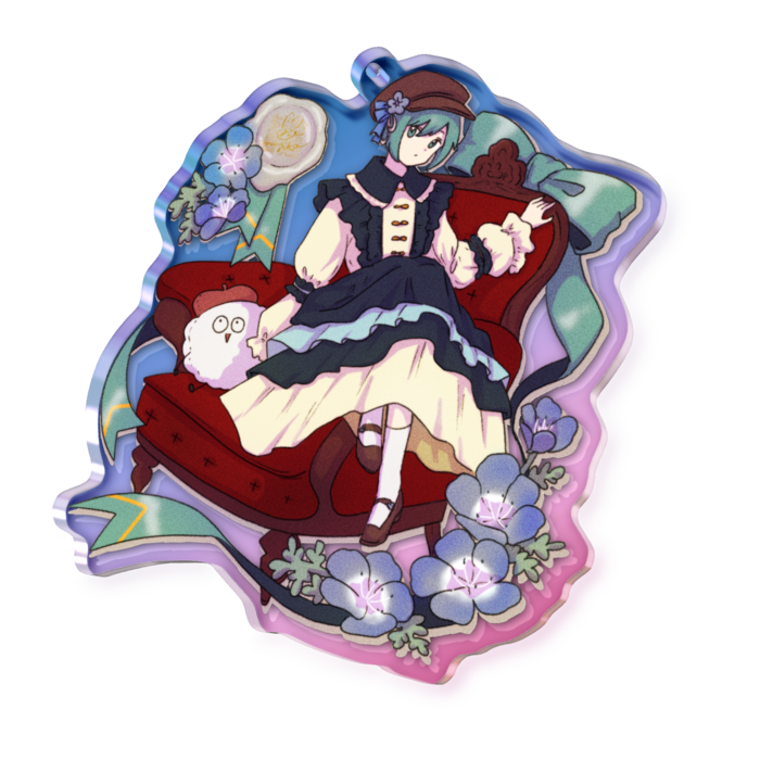 オーロラアクリルキーホルダー - 70 × 70mm