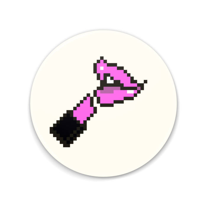 「あなたのリップカラーは何色？」（ピンク色）缶ミラー - 75mm